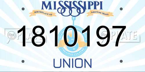 1810197 Mississippi License Plate