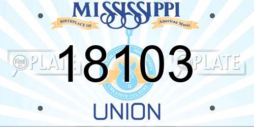 18103 Mississippi License Plate