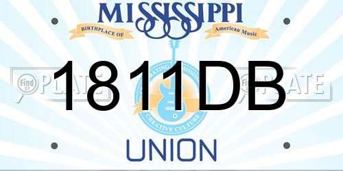 1811DB Mississippi License Plate