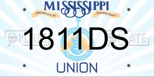 1811DS Mississippi License Plate