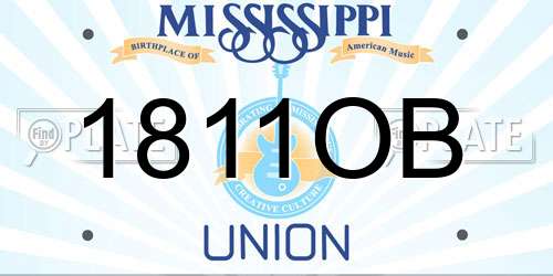 1811OB Mississippi License Plate