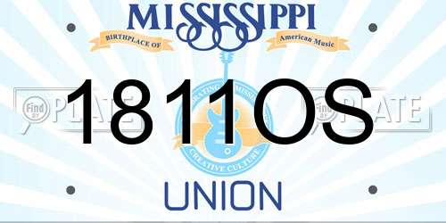 1811OS Mississippi License Plate