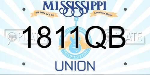 1811QB Mississippi License Plate