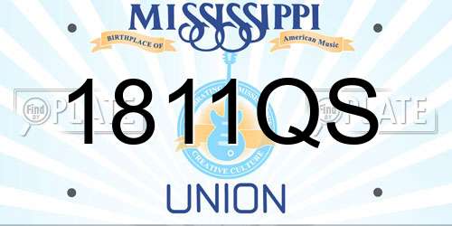 1811QS Mississippi License Plate