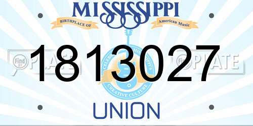1813027 Mississippi License Plate