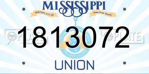 1813072 Mississippi License Plate