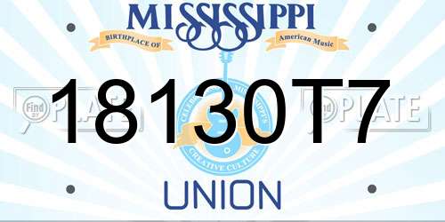 18130T7 Mississippi License Plate