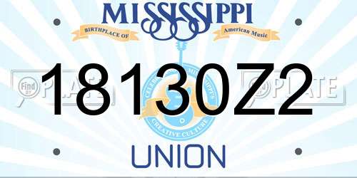 18130Z2 Mississippi License Plate