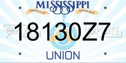 18130Z7 Mississippi License Plate