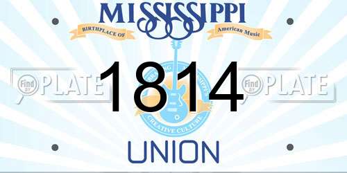 1814 Mississippi License Plate