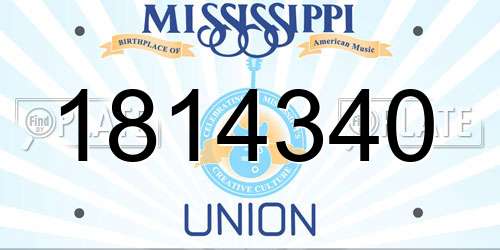 1814340 Mississippi License Plate
