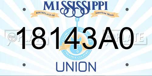 18143A0 Mississippi License Plate