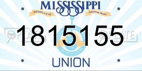 1815155 Mississippi License Plate