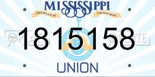 1815158 Mississippi License Plate