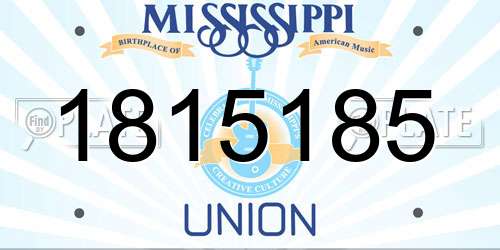 1815185 Mississippi License Plate