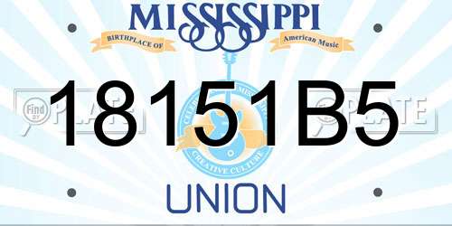 18151B5 Mississippi License Plate
