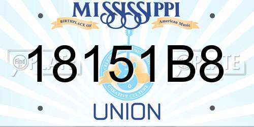 18151B8 Mississippi License Plate