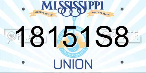18151S8 Mississippi License Plate