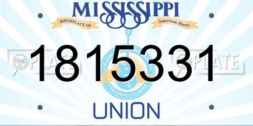1815331 Mississippi License Plate