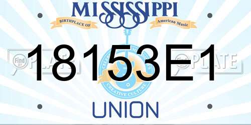 18153E1 Mississippi License Plate