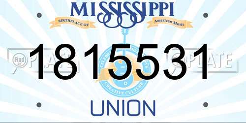 1815531 Mississippi License Plate