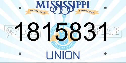1815831 Mississippi License Plate