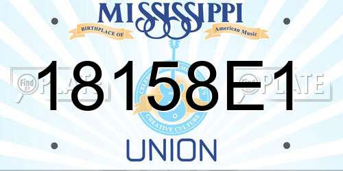 18158E1 Mississippi License Plate