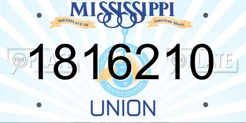 1816210 Mississippi License Plate