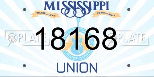 18168 Mississippi License Plate