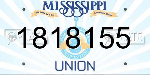 1818155 Mississippi License Plate