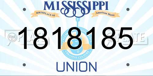 1818185 Mississippi License Plate
