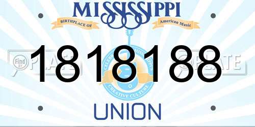 1818188 Mississippi License Plate