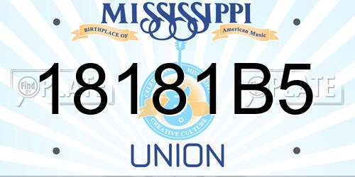 18181B5 Mississippi License Plate