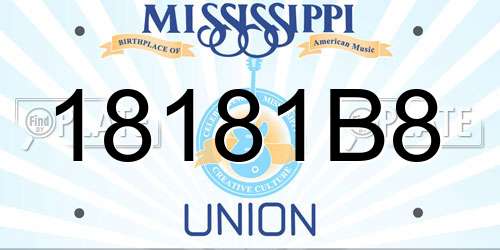 18181B8 Mississippi License Plate