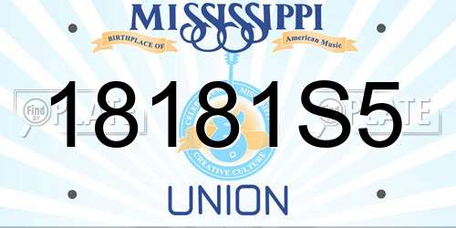 18181S5 Mississippi License Plate