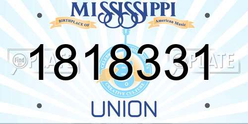 1818331 Mississippi License Plate