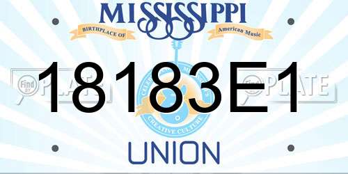 18183E1 Mississippi License Plate