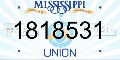 1818531 Mississippi License Plate