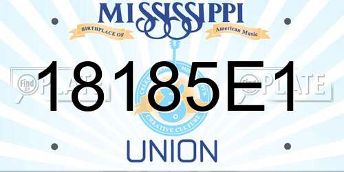 18185E1 Mississippi License Plate
