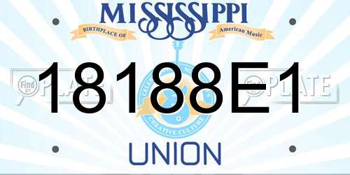 18188E1 Mississippi License Plate