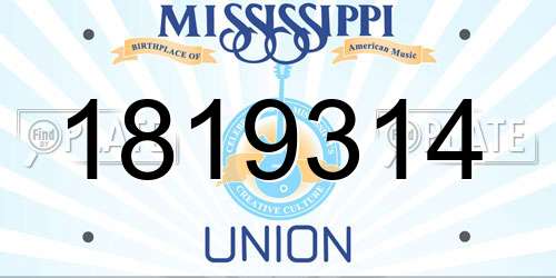 1819314 Mississippi License Plate