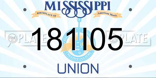 181I05 Mississippi License Plate