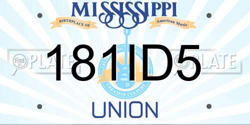 181ID5 Mississippi License Plate