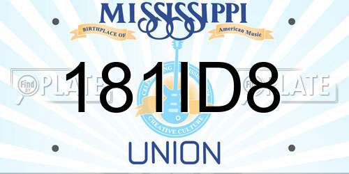 181ID8 Mississippi License Plate