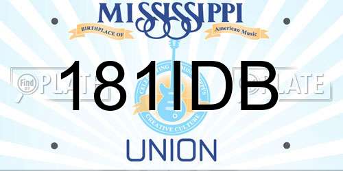 181IDB Mississippi License Plate