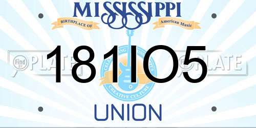 181IO5 Mississippi License Plate