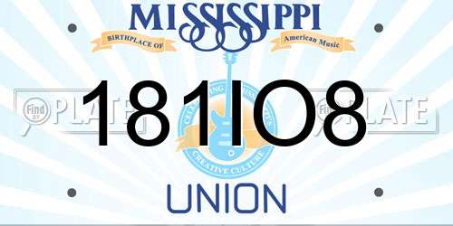 181IO8 Mississippi License Plate