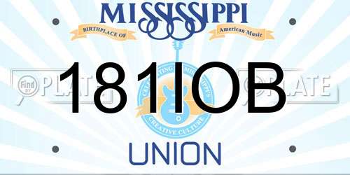181IOB Mississippi License Plate