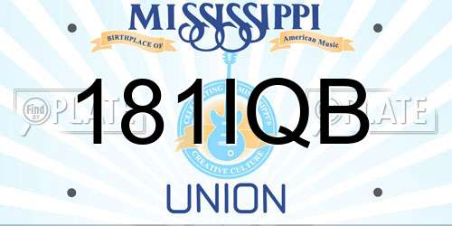 181IQB Mississippi License Plate