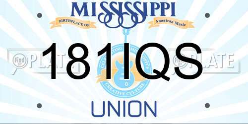 181IQS Mississippi License Plate